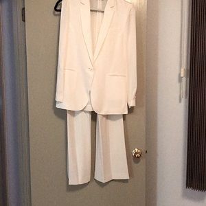 Theory Ivory silk crepe pantsuit